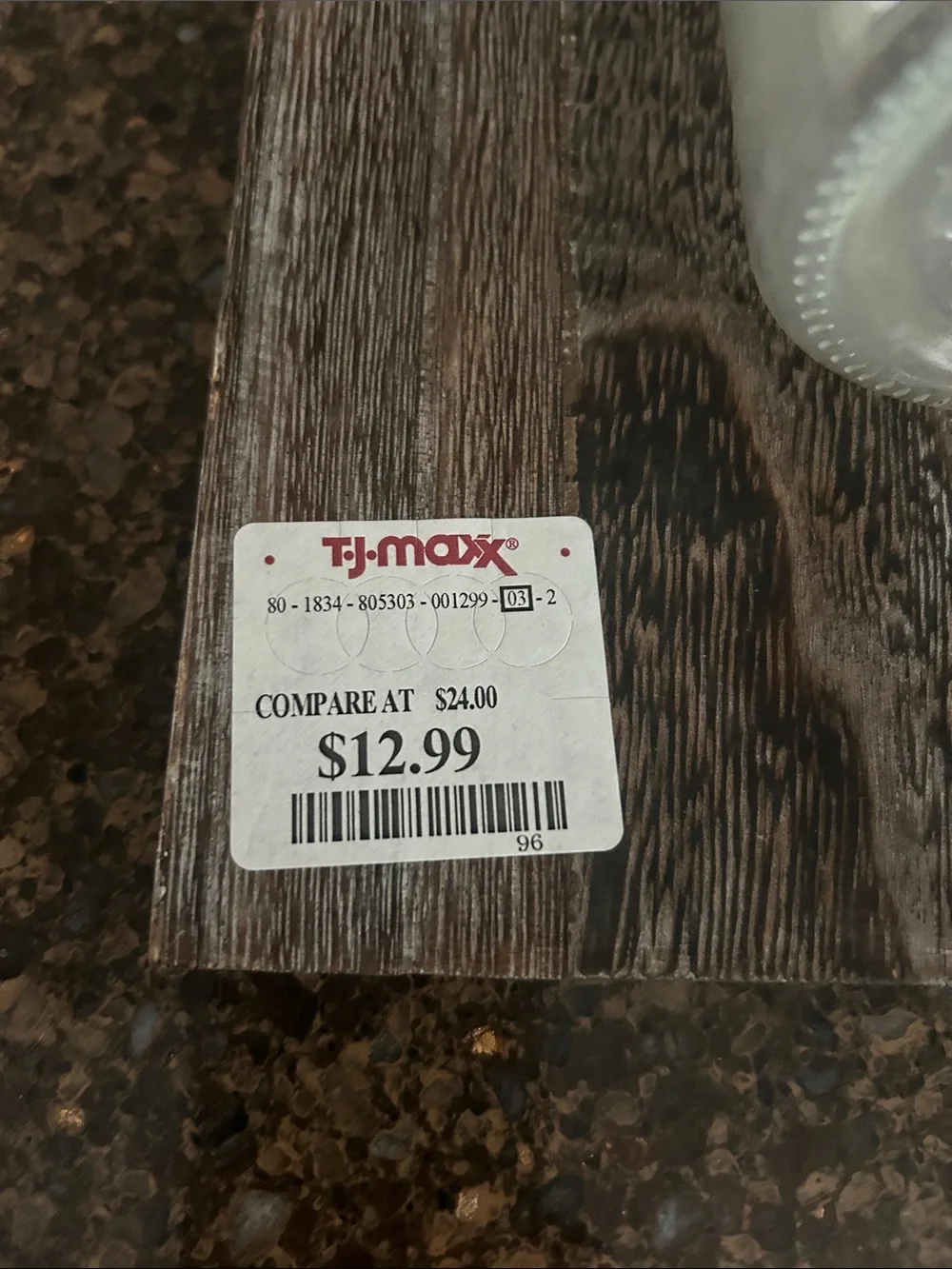 T.J.Maxx Rustic Gray Wood Wall Vase with Glass Jar and Rope Hanger